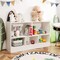 Kids 2-Shelf Bookcase with 5-Cube Wood Toy Storage Organizer Perfect for Children's Room or Bedroom